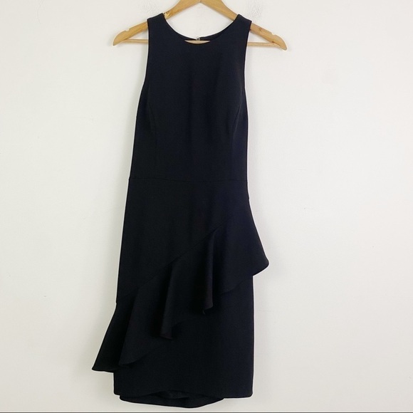 AIDAN BY AIDAN MATTOX black ruffle open back mini dress - Picture 4 of 10